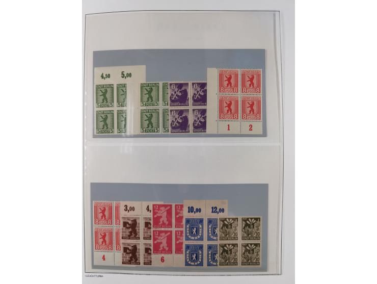 1945/49, in den Hauptnummern überkomplette fast ausschließlich postfrische Sammlung, dabei Postmeistertrennungen, ZD, Potscht