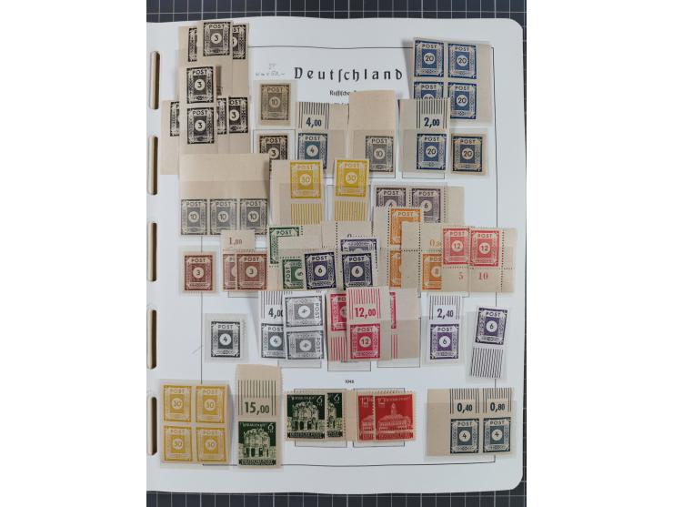 1945/49, in den Hauptnummern überkomplette fast ausschließlich postfrische Sammlung, dabei Postmeistertrennungen, ZD, Potscht