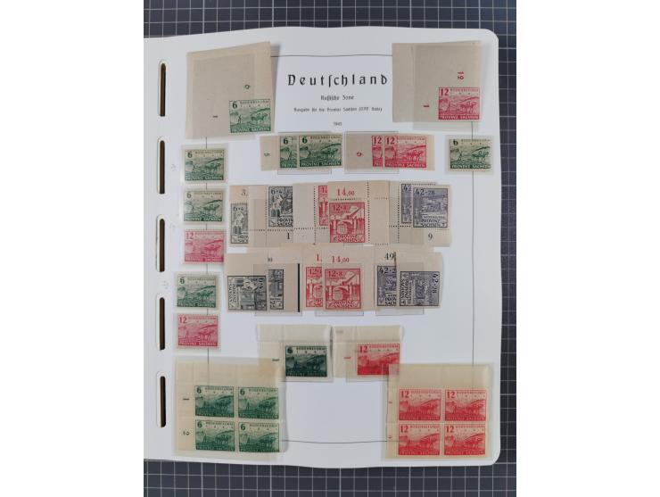 1945/49, in den Hauptnummern überkomplette fast ausschließlich postfrische Sammlung, dabei Postmeistertrennungen, ZD, Potscht