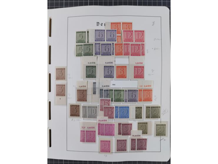 1945/49, in den Hauptnummern überkomplette fast ausschließlich postfrische Sammlung, dabei Postmeistertrennungen, ZD, Potscht