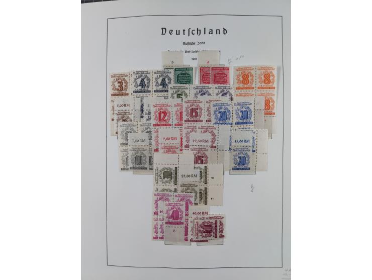 1945/49, in den Hauptnummern überkomplette fast ausschließlich postfrische Sammlung, dabei Postmeistertrennungen, ZD, Potscht