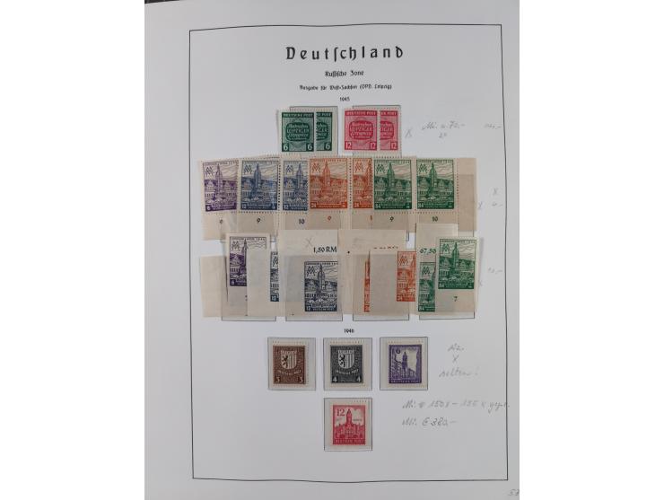 1945/49, in den Hauptnummern überkomplette fast ausschließlich postfrische Sammlung, dabei Postmeistertrennungen, ZD, Potscht