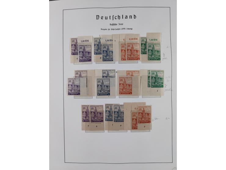 1945/49, in den Hauptnummern überkomplette fast ausschließlich postfrische Sammlung, dabei Postmeistertrennungen, ZD, Potscht