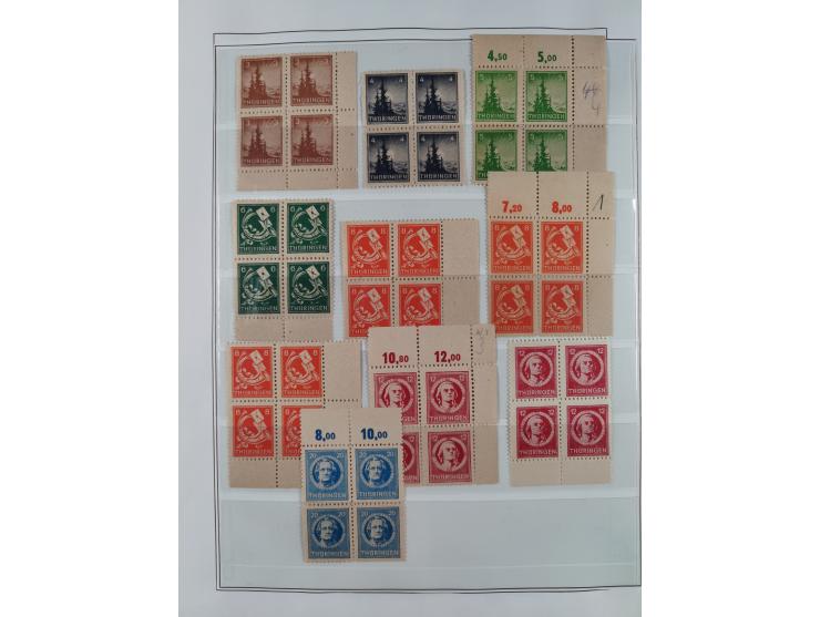 1945/49, in den Hauptnummern überkomplette fast ausschließlich postfrische Sammlung, dabei Postmeistertrennungen, ZD, Potscht