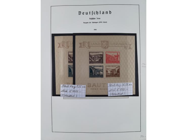 1945/49, in den Hauptnummern überkomplette fast ausschließlich postfrische Sammlung, dabei Postmeistertrennungen, ZD, Potscht