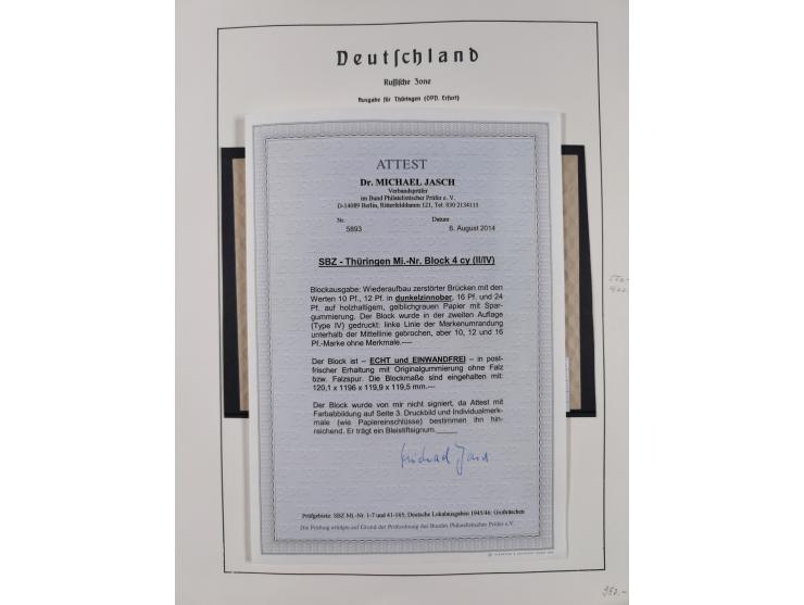 1945/49, in den Hauptnummern überkomplette fast ausschließlich postfrische Sammlung, dabei Postmeistertrennungen, ZD, Potscht