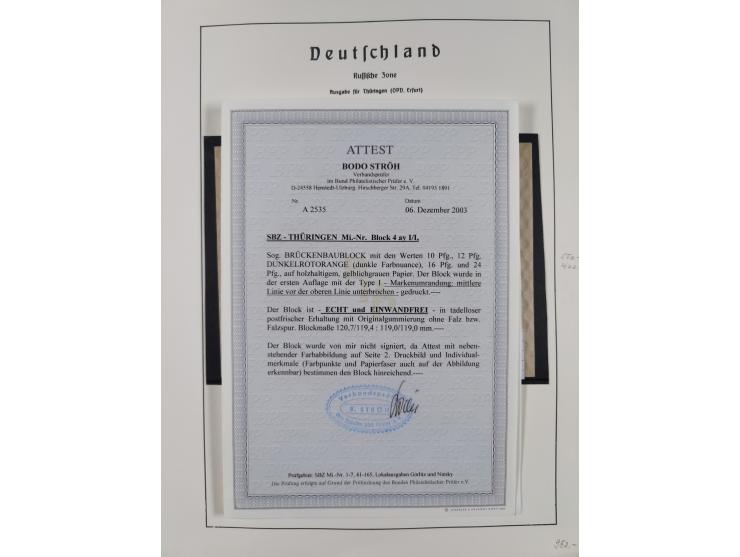 1945/49, in den Hauptnummern überkomplette fast ausschließlich postfrische Sammlung, dabei Postmeistertrennungen, ZD, Potscht