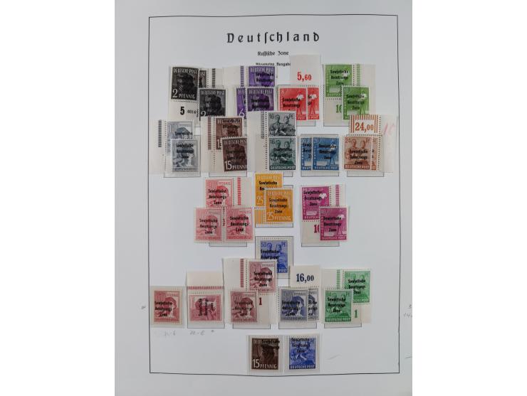 1945/49, in den Hauptnummern überkomplette fast ausschließlich postfrische Sammlung, dabei Postmeistertrennungen, ZD, Potscht