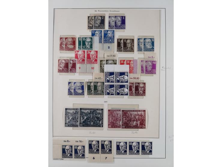 1945/49, in den Hauptnummern überkomplette fast ausschließlich postfrische Sammlung, dabei Postmeistertrennungen, ZD, Potscht