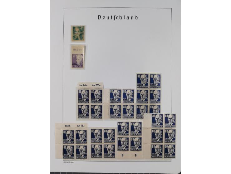 1945/49, in den Hauptnummern überkomplette fast ausschließlich postfrische Sammlung, dabei Postmeistertrennungen, ZD, Potscht