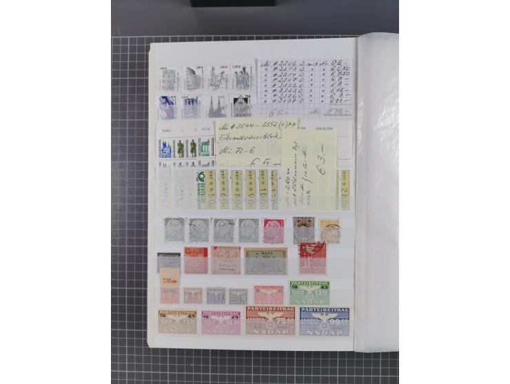 1939/2002, meist postfrischer und teils gestempelter Sammlungsbestand ab etwas Deutsches Reich, Saar, SBZ, Französische Zone 