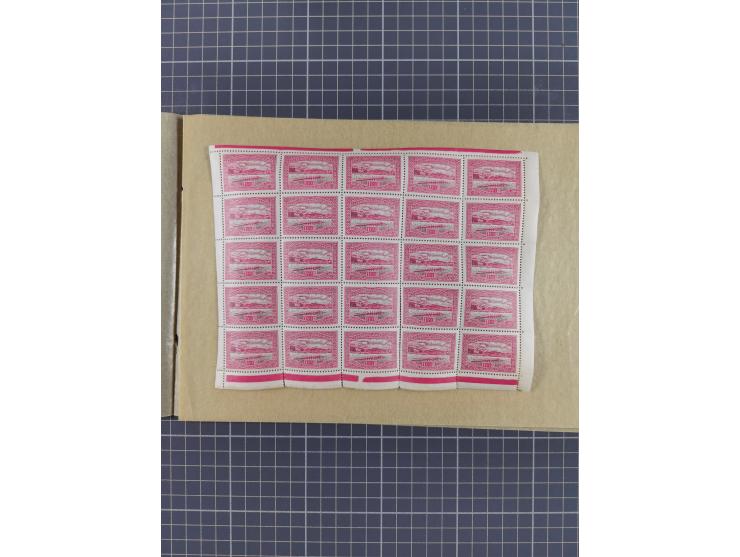 1918/64, lot with mostly mint never hinged Stamps, covers and varieties, with u.o. Mi.-Nr. 243+245-48 as sheet set, varieties