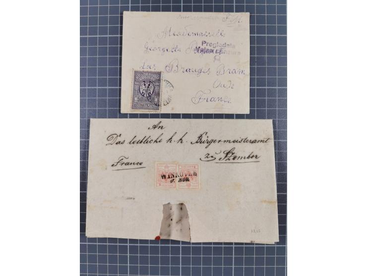1843/1943, lot with over 40 covers and cards incl. &nbsp;Bulgarian and German occupation of Serbia, with u.o. blue seal “Mona
