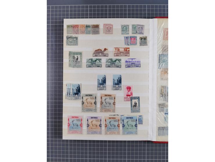 1900/82, interesting holding in stockbook, modern part unused, noted Italian Post Offices in Libia, Eritrea, Somalia, Benadir