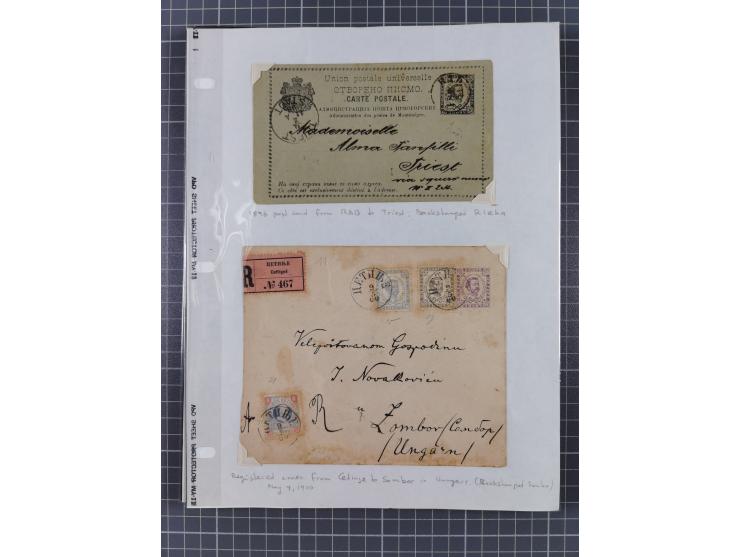 1891/1913, collection with 30 covers and cards, with many registered covers, postal stationeries with additional franking and