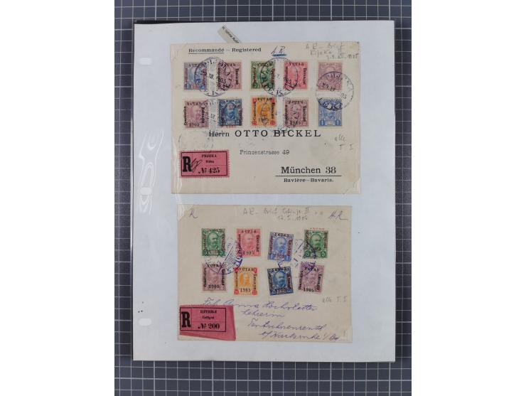 1891/1913, collection with 30 covers and cards, with many registered covers, postal stationeries with additional franking and