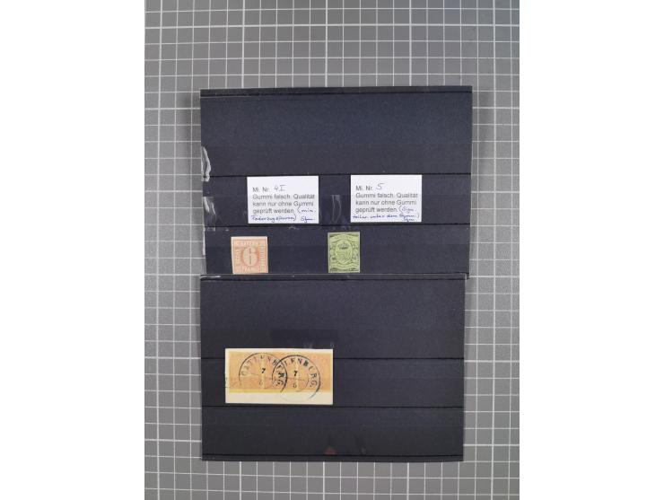 1851/67 (ca.), ungebrauchte und gestempelte kleine Partie besserer Werte, dabei Württemberg Mi. 3b, 5 und 10 a je ungebraucht