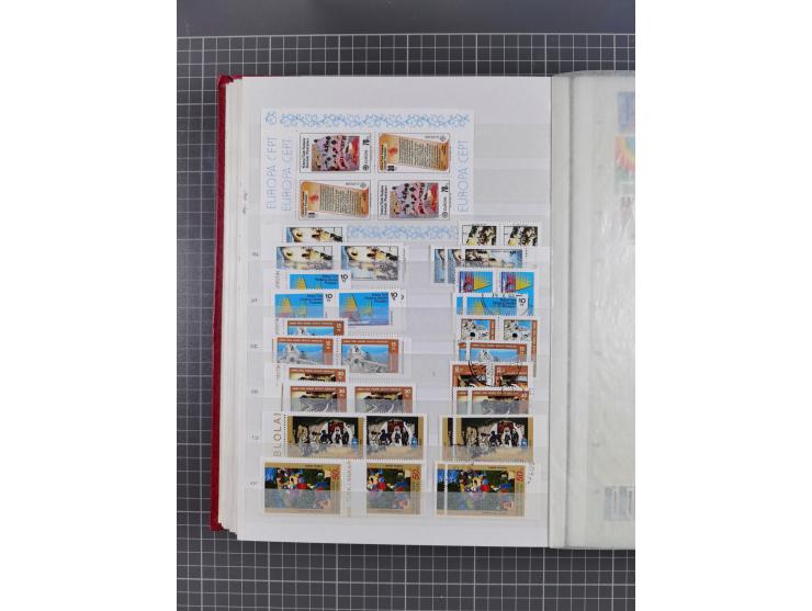 1974/99, Large stock in album, mainly mint never hinged, including blocks of four and part sheets, miniature sheets and in so