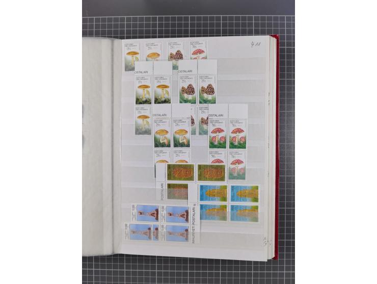 1974/99, Large stock in album, mainly mint never hinged, including blocks of four and part sheets, miniature sheets and in so