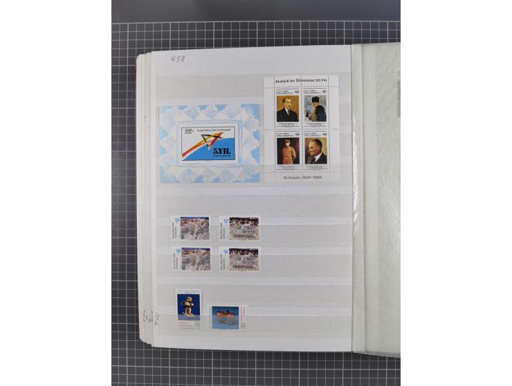 1974/99, Large stock in album, mainly mint never hinged, including blocks of four and part sheets, miniature sheets and in so