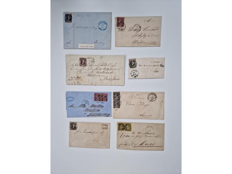 1852/67 (ca.), alte Partie von rund 180 Briefen und Ganzsachen (plus einige Vorderseiten), dabei bessere Stempel wie "MEHLTHE