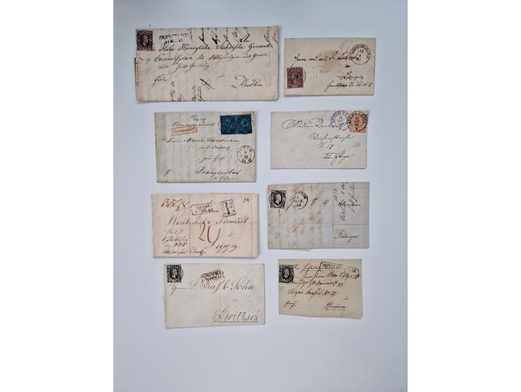1852/67 (ca.), alte Partie von rund 180 Briefen und Ganzsachen (plus einige Vorderseiten), dabei bessere Stempel wie "MEHLTHE