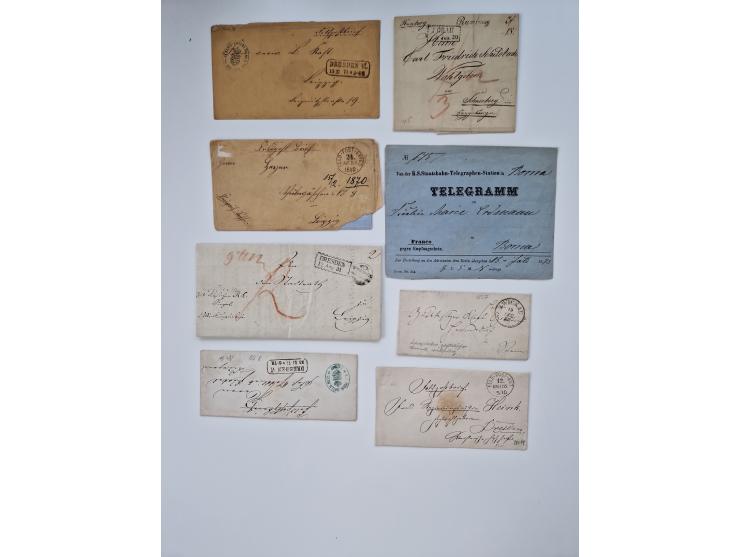 1852/67 (ca.), alte Partie von rund 180 Briefen und Ganzsachen (plus einige Vorderseiten), dabei bessere Stempel wie "MEHLTHE
