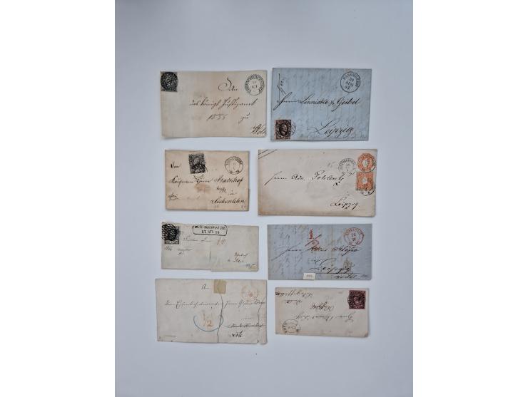 1852/67 (ca.), alte Partie von rund 180 Briefen und Ganzsachen (plus einige Vorderseiten), dabei bessere Stempel wie "MEHLTHE