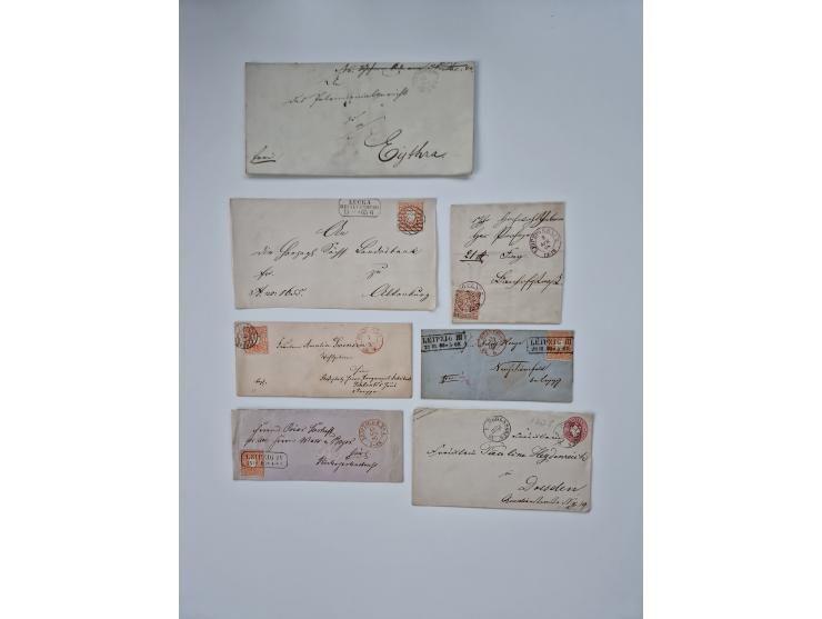 1852/67 (ca.), alte Partie von rund 180 Briefen und Ganzsachen (plus einige Vorderseiten), dabei bessere Stempel wie "MEHLTHE