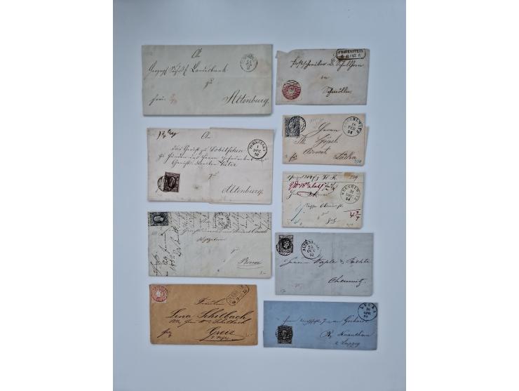 1852/67 (ca.), alte Partie von rund 180 Briefen und Ganzsachen (plus einige Vorderseiten), dabei bessere Stempel wie "MEHLTHE
