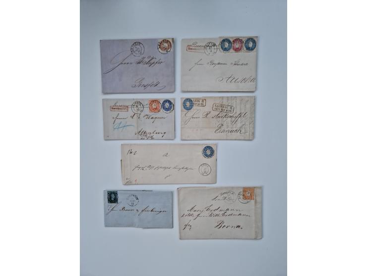 1852/67 (ca.), alte Partie von rund 180 Briefen und Ganzsachen (plus einige Vorderseiten), dabei bessere Stempel wie "MEHLTHE