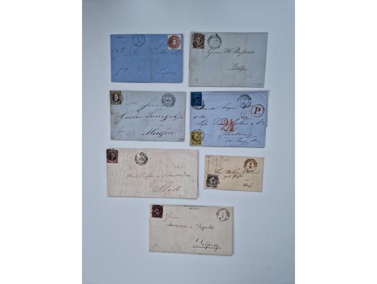 1852/67 (ca.), alte Partie von rund 180 Briefen und Ganzsachen (plus einige Vorderseiten), dabei bessere Stempel wie "MEHLTHE