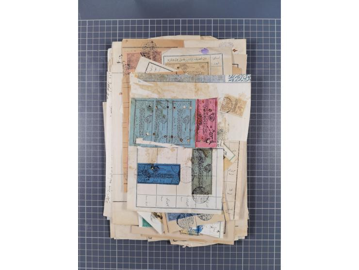 1900/30, hundreds of revenues on documents mainly cancelled with all arabic ottoman cancellations.