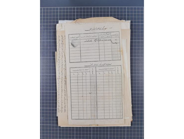 1900/30, hundreds of revenues on documents mainly cancelled with all arabic ottoman cancellations.