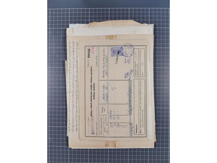 1900/30, hundreds of revenues on documents mainly cancelled with all arabic ottoman cancellations.