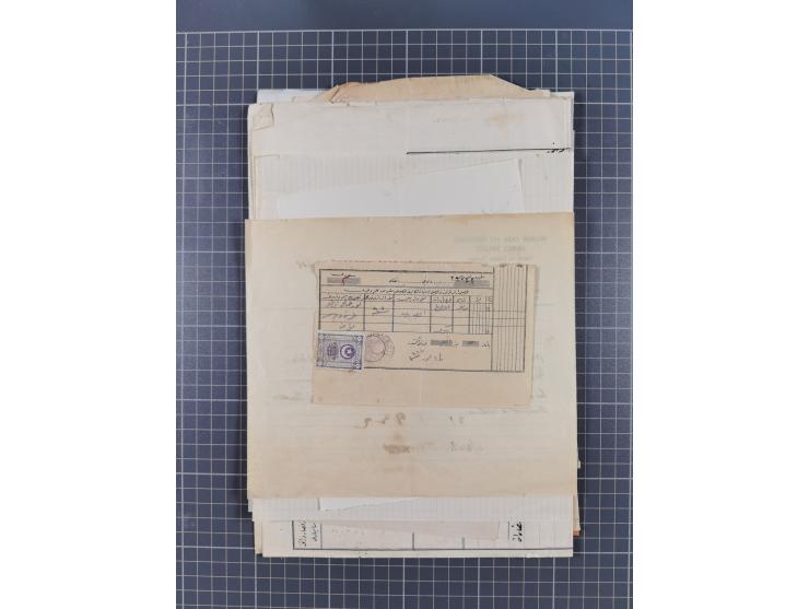 1900/30, hundreds of revenues on documents mainly cancelled with all arabic ottoman cancellations.