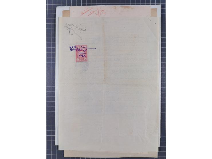 1900/30, hundreds of revenues on documents mainly cancelled with all arabic ottoman cancellations.