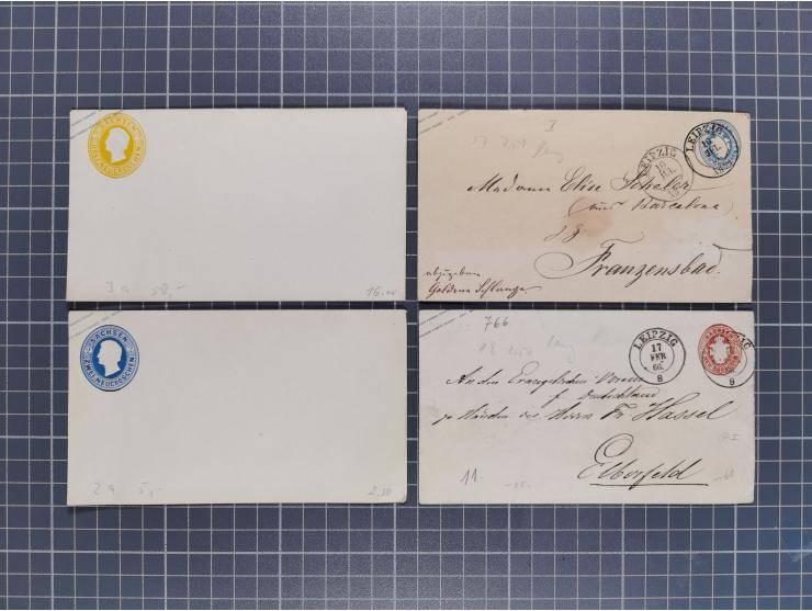 1859/67, 35 ungebrauchte und 45 gebrauchte Ganzsachen, fast nur verschiedene, dabei diverse Zufrankaturen und gebrauchte Groß