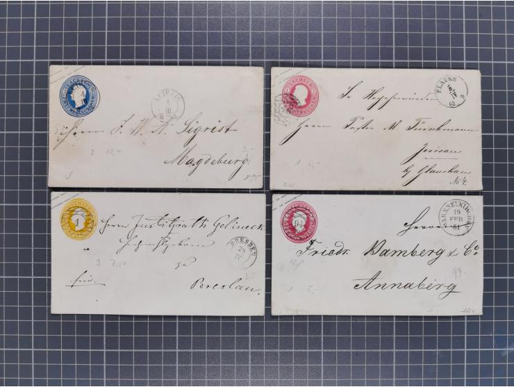 1859/67, 35 ungebrauchte und 45 gebrauchte Ganzsachen, fast nur verschiedene, dabei diverse Zufrankaturen und gebrauchte Groß