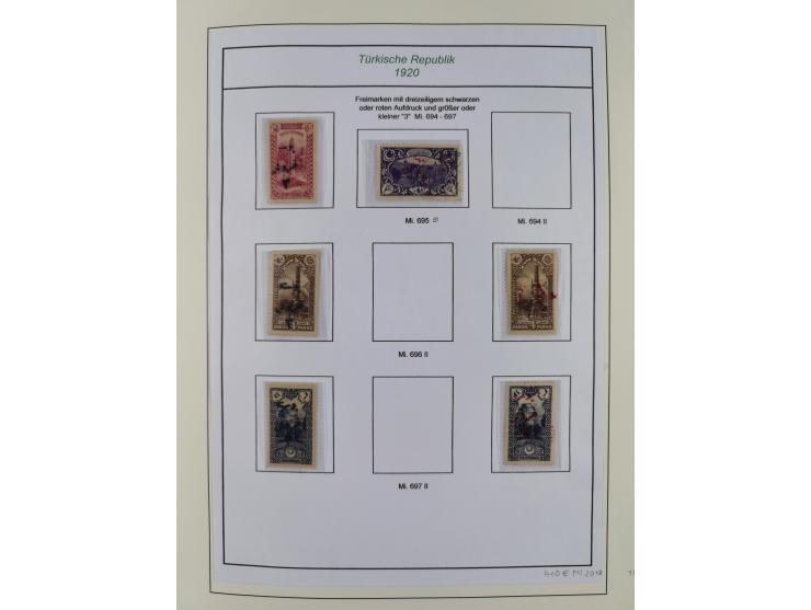 1920/69, mostly unused/mint and cancelled collection ‘Republic of Turkey’ in album with some better and complete issues Angor