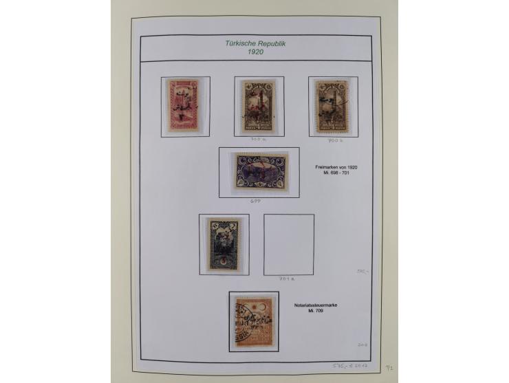 1920/69, mostly unused/mint and cancelled collection ‘Republic of Turkey’ in album with some better and complete issues Angor