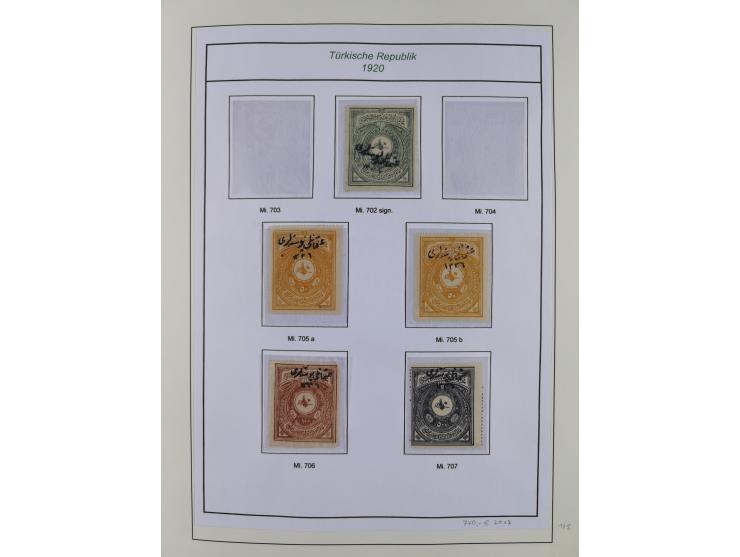 1920/69, mostly unused/mint and cancelled collection ‘Republic of Turkey’ in album with some better and complete issues Angor