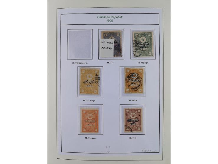 1920/69, mostly unused/mint and cancelled collection ‘Republic of Turkey’ in album with some better and complete issues Angor