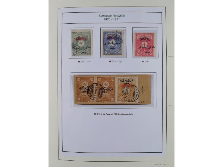 1920/69, mostly unused/mint and cancelled collection ‘Republic of Turkey’ in album with some better and complete issues Angor