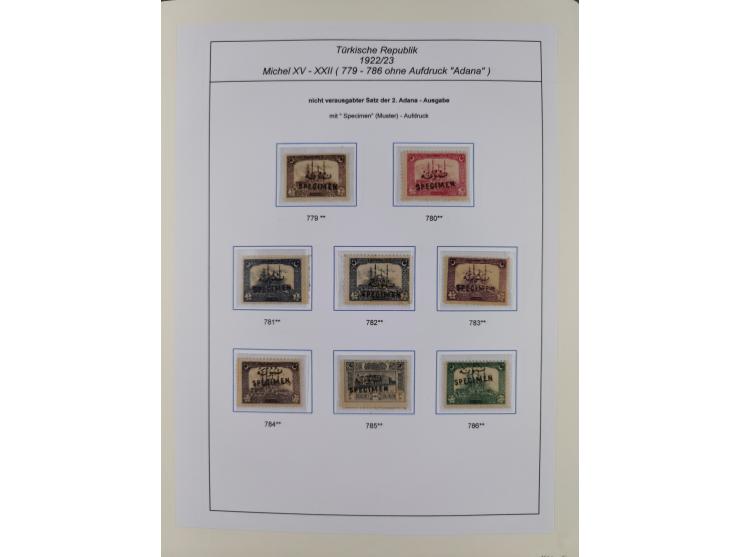 1920/69, mostly unused/mint and cancelled collection ‘Republic of Turkey’ in album with some better and complete issues Angor
