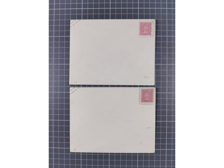 1868, Aufbrauchsumschläge Sachsen, 17 ungebrauchte und 10 gebrauchte Umschläge, fast alle verschieden; wenige etwas fehlerhaf