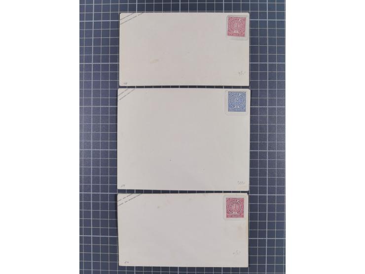 1868, Aufbrauchsumschläge Sachsen, 17 ungebrauchte und 10 gebrauchte Umschläge, fast alle verschieden; wenige etwas fehlerhaf