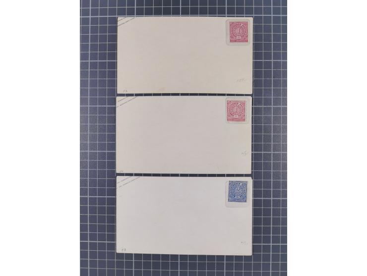 1868, Aufbrauchsumschläge Sachsen, 17 ungebrauchte und 10 gebrauchte Umschläge, fast alle verschieden; wenige etwas fehlerhaf