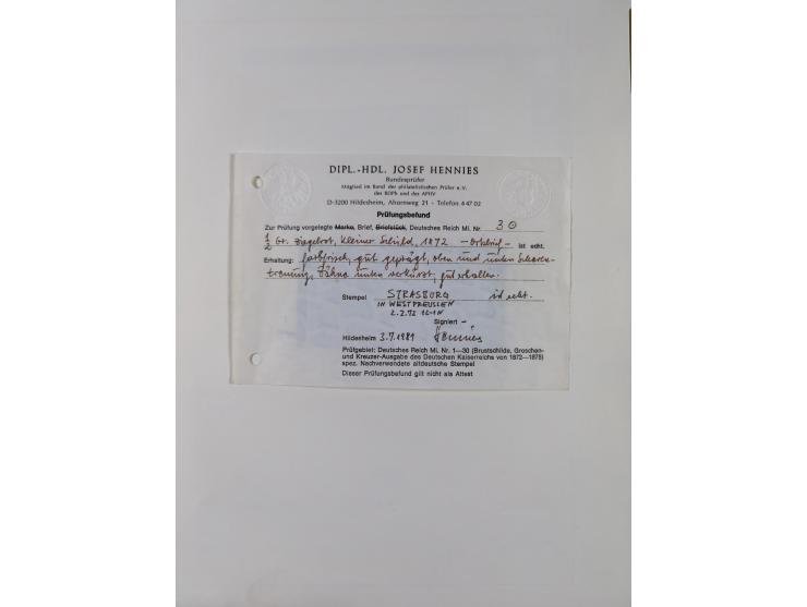 1872/74, interessante gestempelte Sammlung mit vielen Briefstücken, bessere Stempel inkl. Bahnpost und ca. fast 50 frankierte