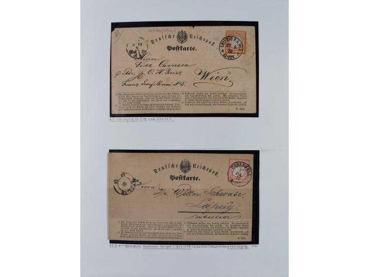 1872/74, interessante gestempelte Sammlung mit vielen Briefstücken, bessere Stempel inkl. Bahnpost und ca. fast 50 frankierte